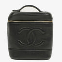 Chanel Black Quilted Caviar Leather Vanity Case
