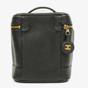 Chanel Black Quilted Caviar Leather Vanity Case