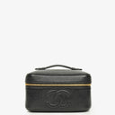 Chanel Black Quilted Caviar Leather Vanity Case