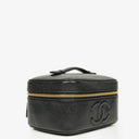 Chanel Black Quilted Caviar Leather Vanity Case