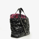 Chanel Black Quilted Glazed Calfskin Leather and Tweed Portobello Tote Bag