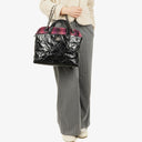 Chanel Black Quilted Glazed Calfskin Leather and Tweed Portobello Tote Bag