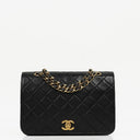 Chanel Black Quilted Lambskin Full Flap Bag With 24K Hardware