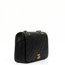 Chanel Black Quilted Lambskin Full Flap Bag With 24K Hardware
