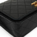 Chanel Black Quilted Lambskin Full Flap Bag With 24K Hardware