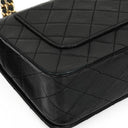 Chanel Black Quilted Lambskin Full Flap Bag With 24K Hardware