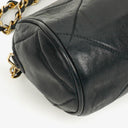 Chanel Black Quilted Lambskin Leather Mini Tassel Barrel Bag