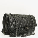 Chanel Black Quilted Lambskin Maxi 3 Accordion Flap Bag