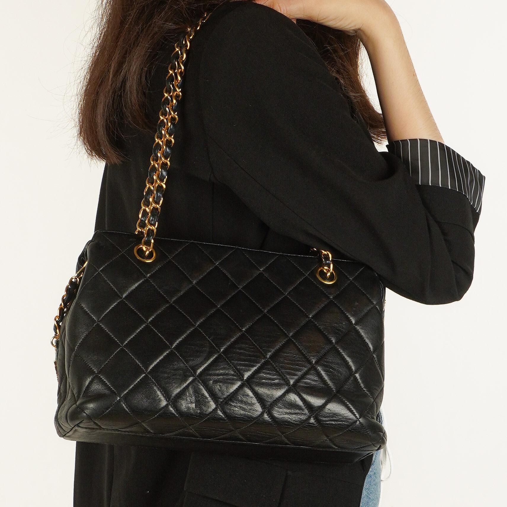 Chanel Black Quilted Lambskin Shoulder Bag