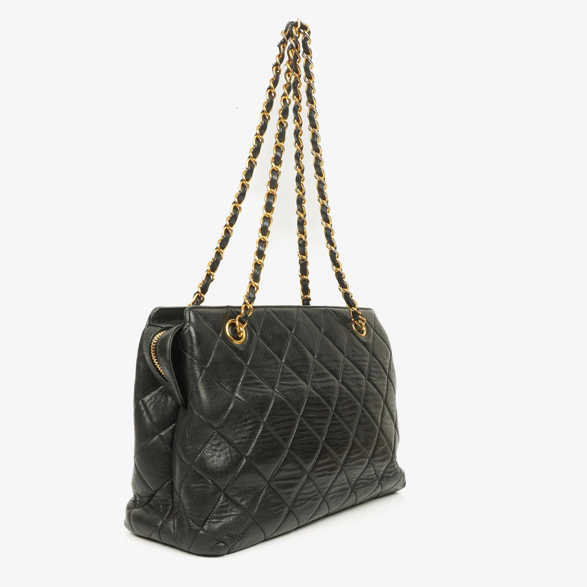Chanel Black Quilted Lambskin Shoulder Bag