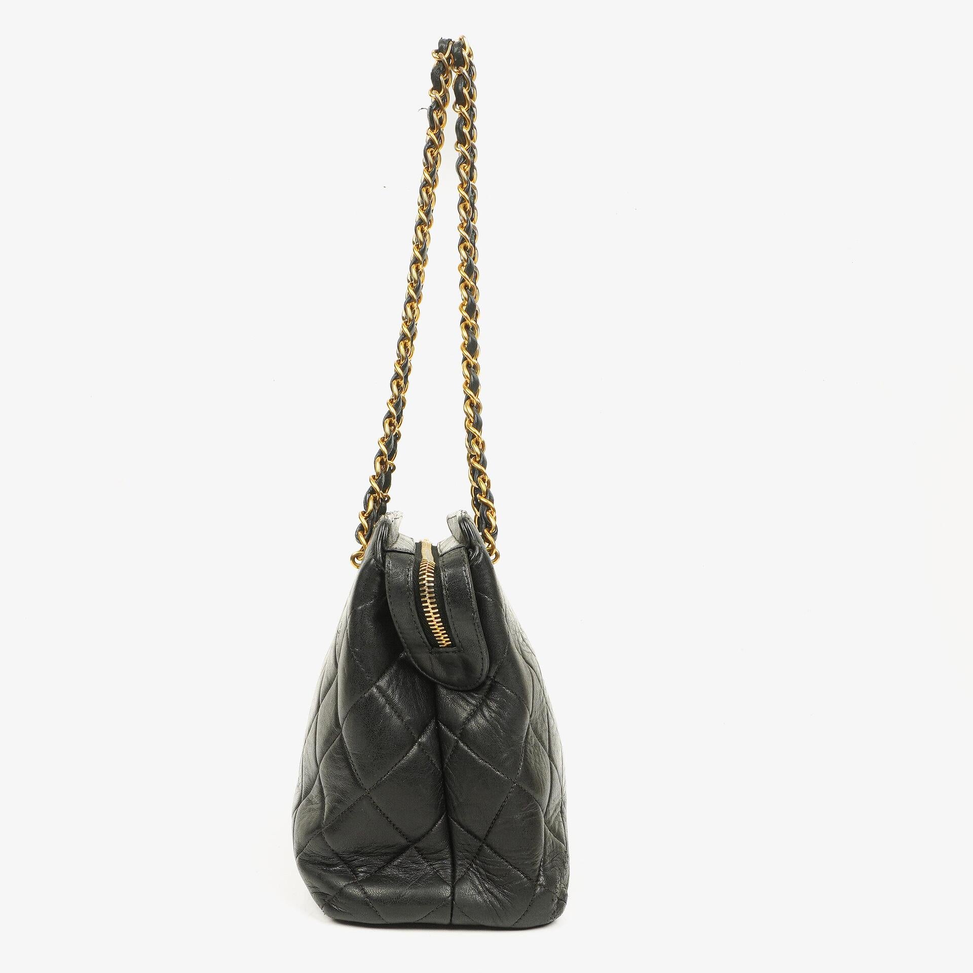Chanel Black Quilted Lambskin Shoulder Bag