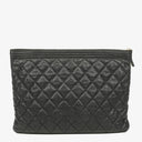 Chanel Black Quilted Leather Caviar Boy Medium Clutch