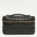 Chanel Black Quilted Leather Vanity Case