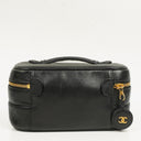 Chanel Black Quilted Leather Vanity Case