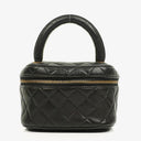 Chanel Black Quilted Leather Vanity Case