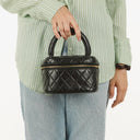 Chanel Black Quilted Leather Vanity Case