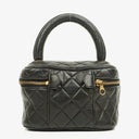Chanel Black Quilted Leather Vanity Case