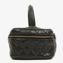 Chanel Black Quilted Leather Vanity Case