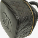 Chanel Black Quilted Leather Vanity Case