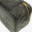 Chanel Black Quilted Leather Vanity Case