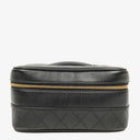 Chanel Black Quilted Leather Vanity Case