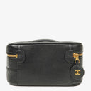 Chanel Black Quilted Leather Vanity Case