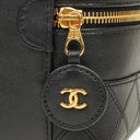 Chanel Black Quilted Leather Vanity Case