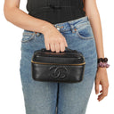 Chanel Black Quilted Leather Vanity Case