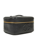 Chanel Black Quilted Leather Vanity Case