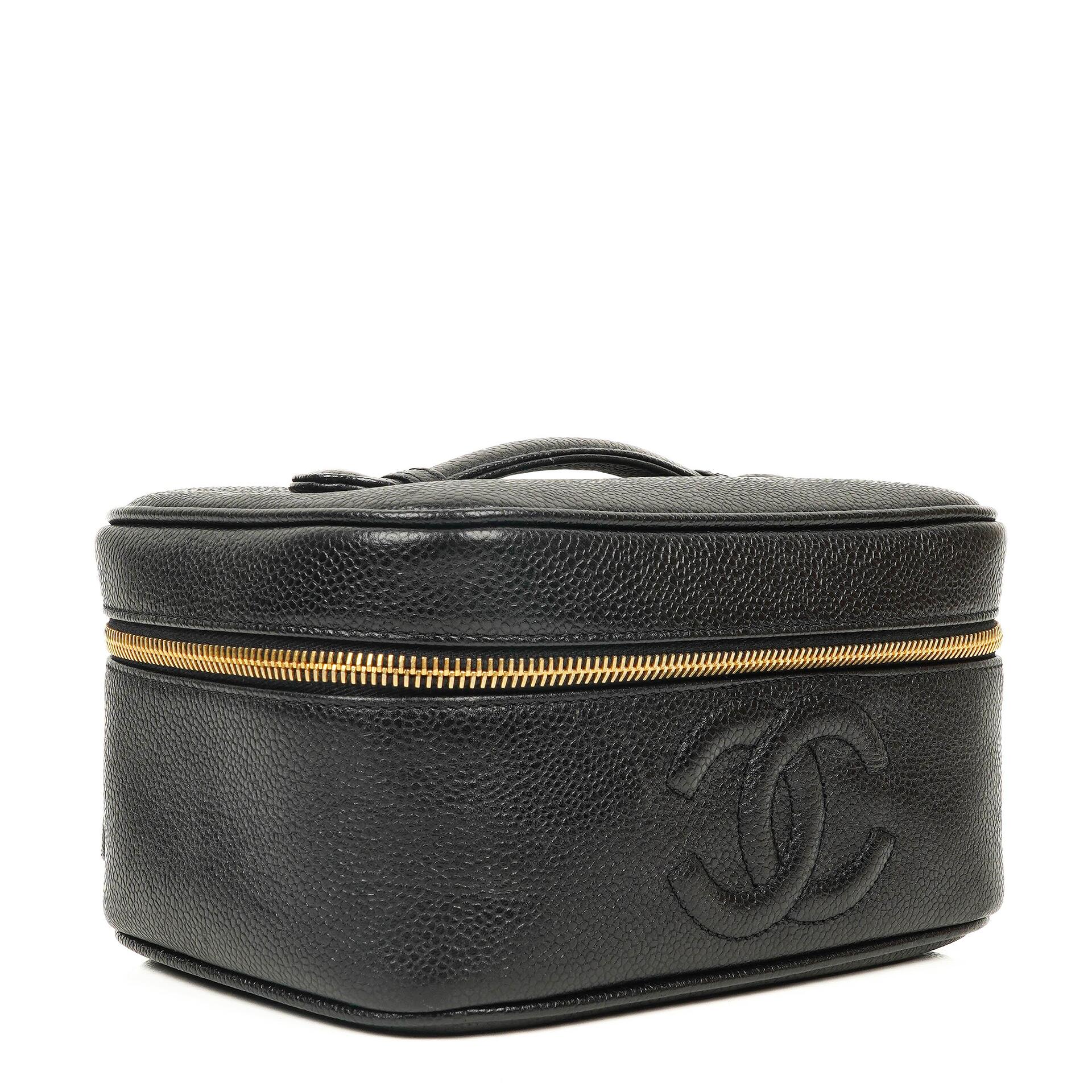 Chanel Black Quilted Leather Vanity Case