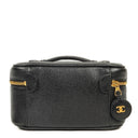Chanel Black Quilted Leather Vanity Case