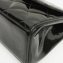 Chanel Black Quilted Patent Leather CC Flap Double Chain Bag