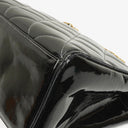 Chanel Black Quilted Patent Leather CC Flap Double Chain Bag