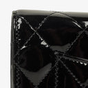 Chanel Black Quilted Patent Leather Wallet On Chain WOC With Silver-Tone Hardware