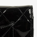 Chanel Black Quilted Patent Leather Wallet On Chain WOC With Silver-Tone Hardware
