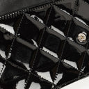 Chanel Black Quilted Patent Leather Wallet On Chain WOC With Silver-Tone Hardware