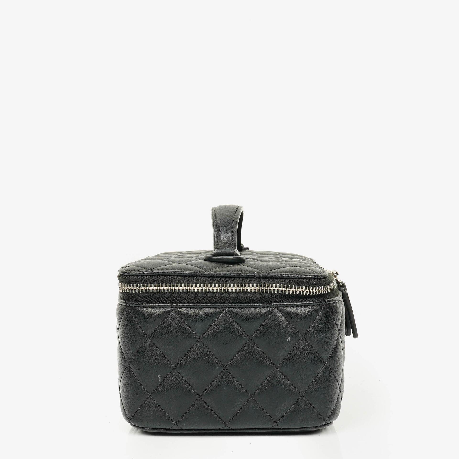 Chanel Black Quilted Vanity Case