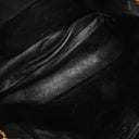 Chanel Black Suede Stitched Chocolate Bar Drawstring Tote Bag