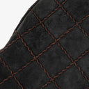 Chanel Black Suede Stitched Chocolate Bar Drawstring Tote Bag