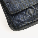 Chanel Blue Metallic Striped 2.55 Reissue Quilted Calfskin Leather 227 Jumbo Flap Bag