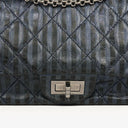 Chanel Blue Metallic Striped 2.55 Reissue Quilted Calfskin Leather 227 Jumbo Flap Bag