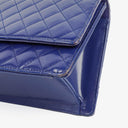 Chanel Blue Quilted Patent Leather Long Flap Bag