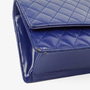 Chanel Blue Quilted Patent Leather Long Flap Bag