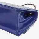 Chanel Blue Quilted Patent Leather Long Flap Bag