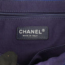 Chanel Blue Quilted Suede Whipstitch Large Flap Bag