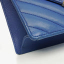 Chanel Blue Small Chevron Leather Envelope Flap Bag