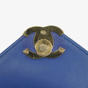 Chanel Blue Small Chevron Leather Envelope Flap Bag