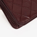 Chanel Bordeaux Mini Classic Quilted Lambskin Full Flap Wallet On Chain WOC With 24K Gold-Plated Hardware