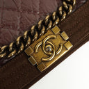 Chanel Boy Medium Flap Bag Burgundy Quilted Distressed Calfskin Aged Gold Hardware, 2013-2014
