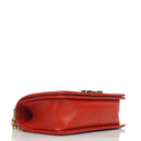 Chanel Boy Red Flap Leather Bag